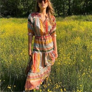 Carolina K Tarahumara Patchwork Maxi Dress size XS